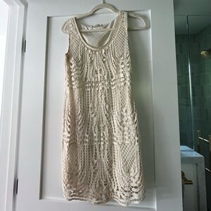 Staring at Stars Cream Lace Mini Dress